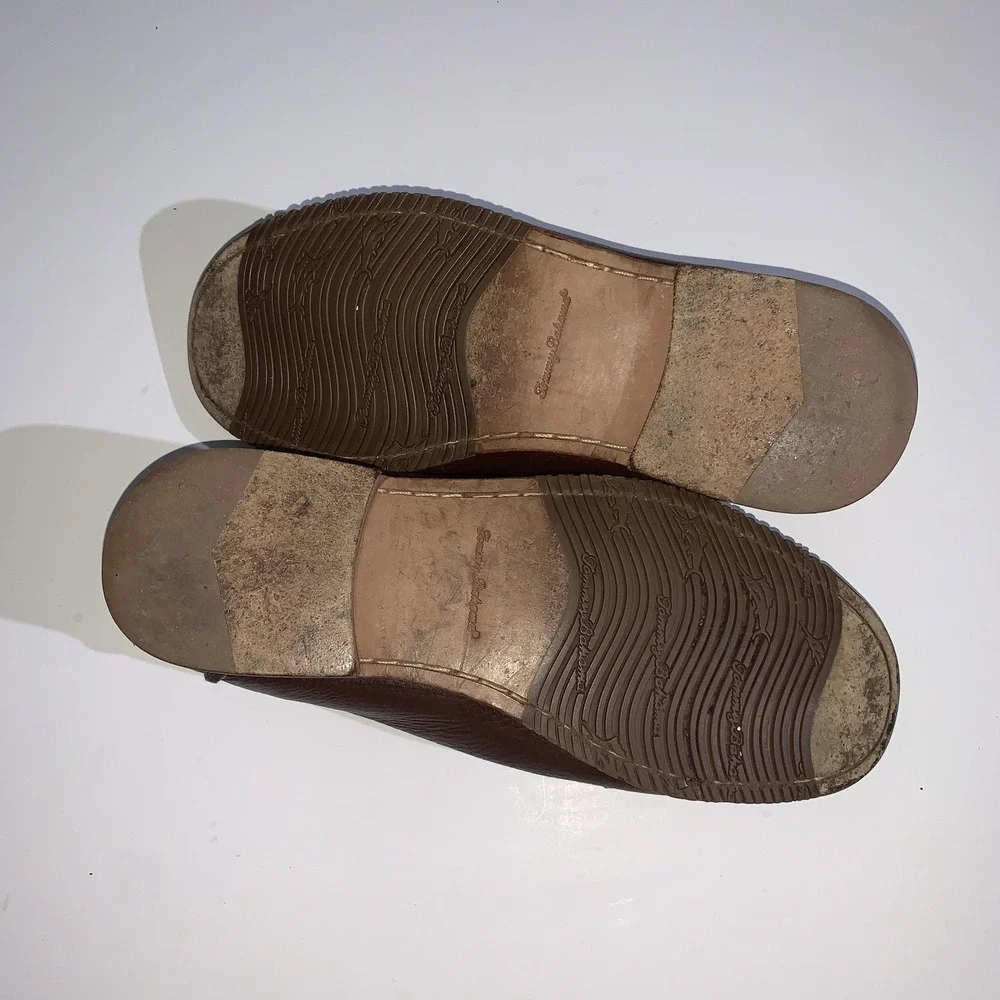 Tommy Bahama Faxon Shoes Mens 10 Brown Leather Slip On Loafers Casual Comfort